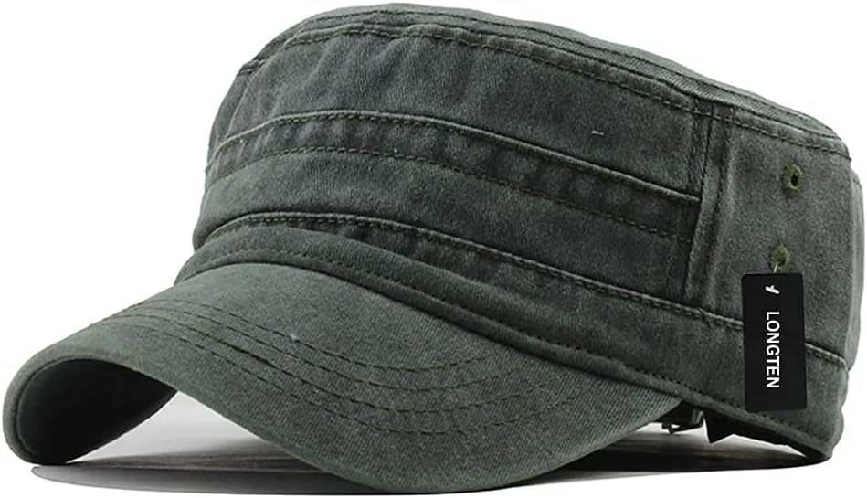 Military Cap Vintage Washed Denim Army Caps Cotton Flat Top Cap Outdoor Sports Baseball Cap Casual Sunhat Unisex - Image 7