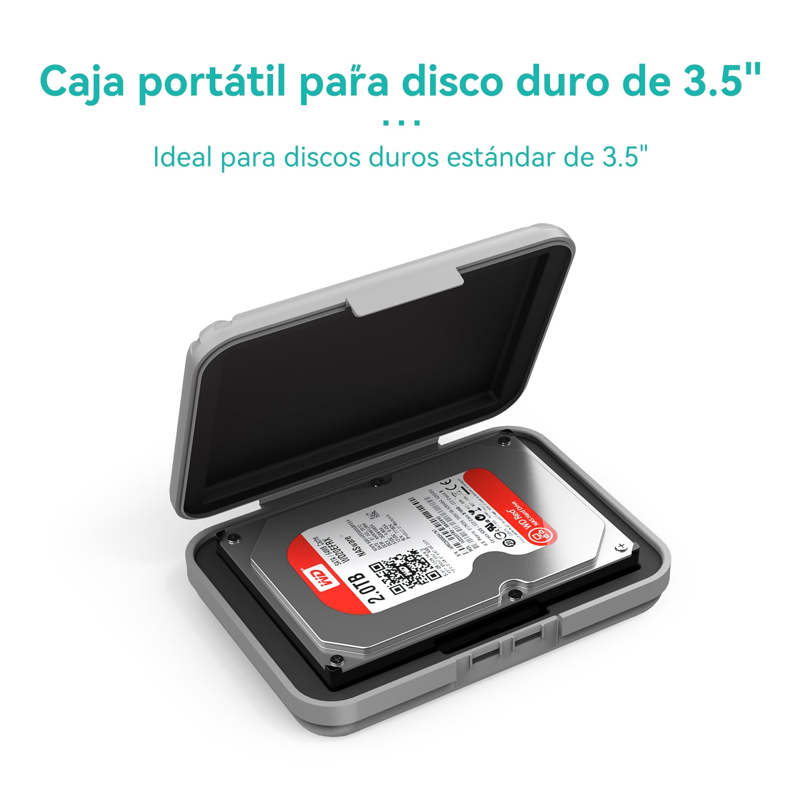 Funda para Disco Duro Externo 3.5“, Yottamaster Funda Protectora Estuche de Disco dur -Gris [5 Piezas]
