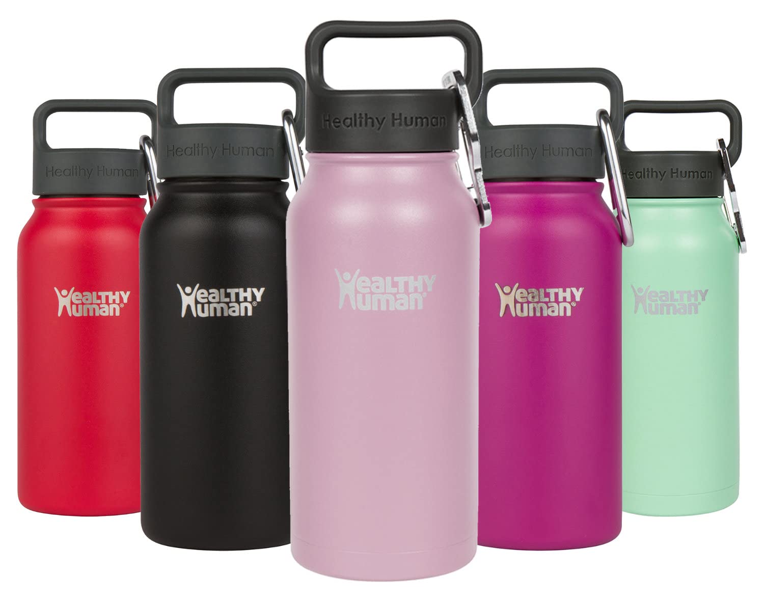 Healthy Human Stainless Steel Water Bottle | Double Walled Vacuum Insulated Water Thermos for Adults | Eco-Friendly Travel Bottles with Leak Proof Lid