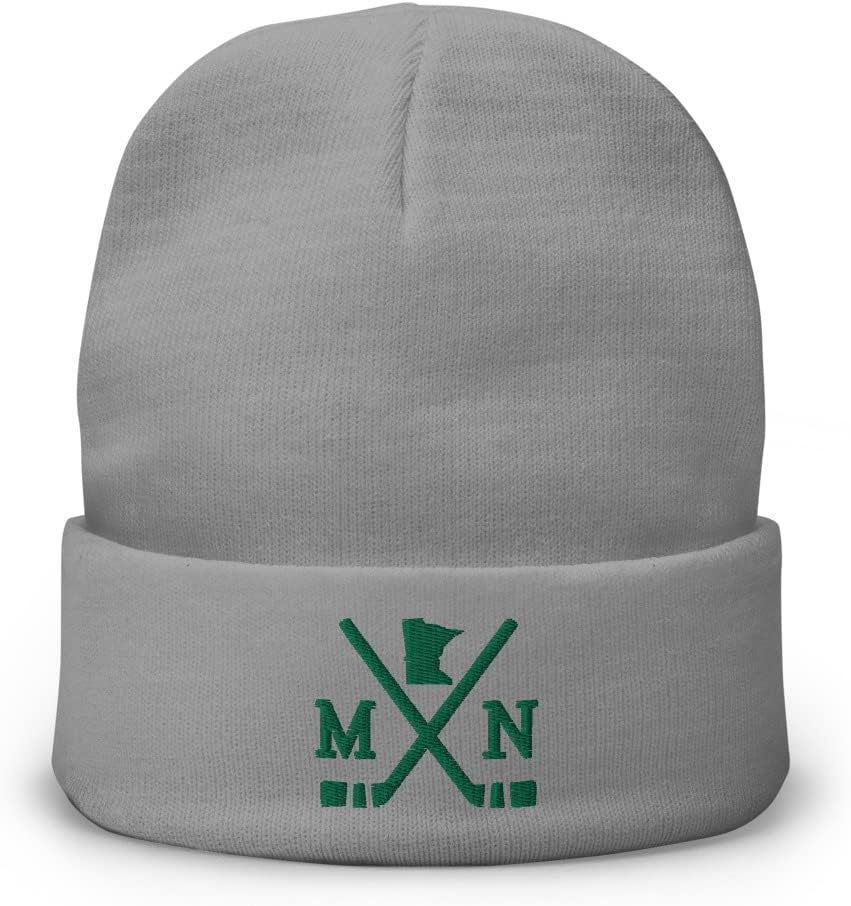 Minnesota Hockey Sticks Retro MN Winter Beanie Cap Hat