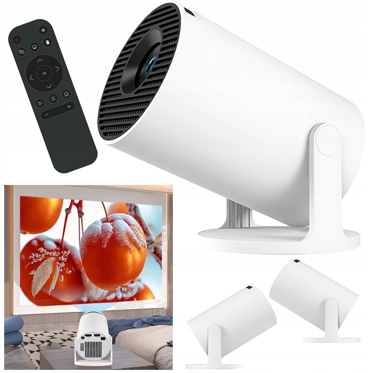 CIRON HY300 PRO+ Projektor Multimedialny Android 14 WiFi 6 Bluetooth 5.4 LED 170 ANSI HD 720P 180° Obrotowy Mini Projektor Kino Domowe Smart TV HDMI USB Przenośny Rzutnik
