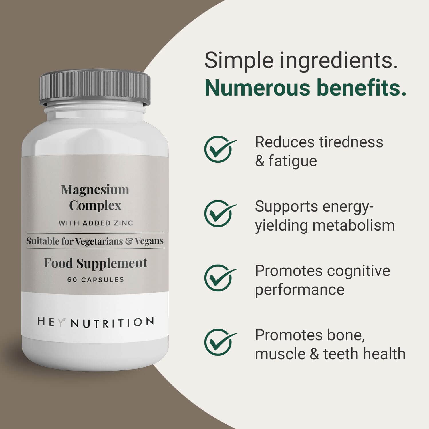 Hey Nutrition Magnesium Complex High Strength 205mg Supplement with