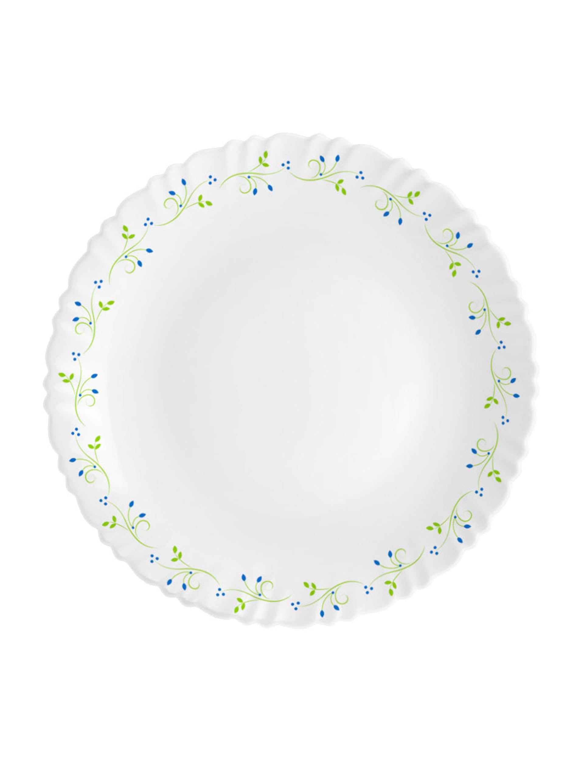 CELLO Dazzle Tropical Lagoon Dinner Plate, 10inch Full Plate | Opal Glass Dinner Plates | Light-Weight, Daily Use Crockery Set for Dining | Set of 6, White-image-42