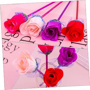 20pcs Rose Ballpoint Pen Red Pen Bulk Gel s Kids Fountain Writing Signature The Office Jellyfish Toys Black s Ballpoint Flower Silk Cloth Roses Student