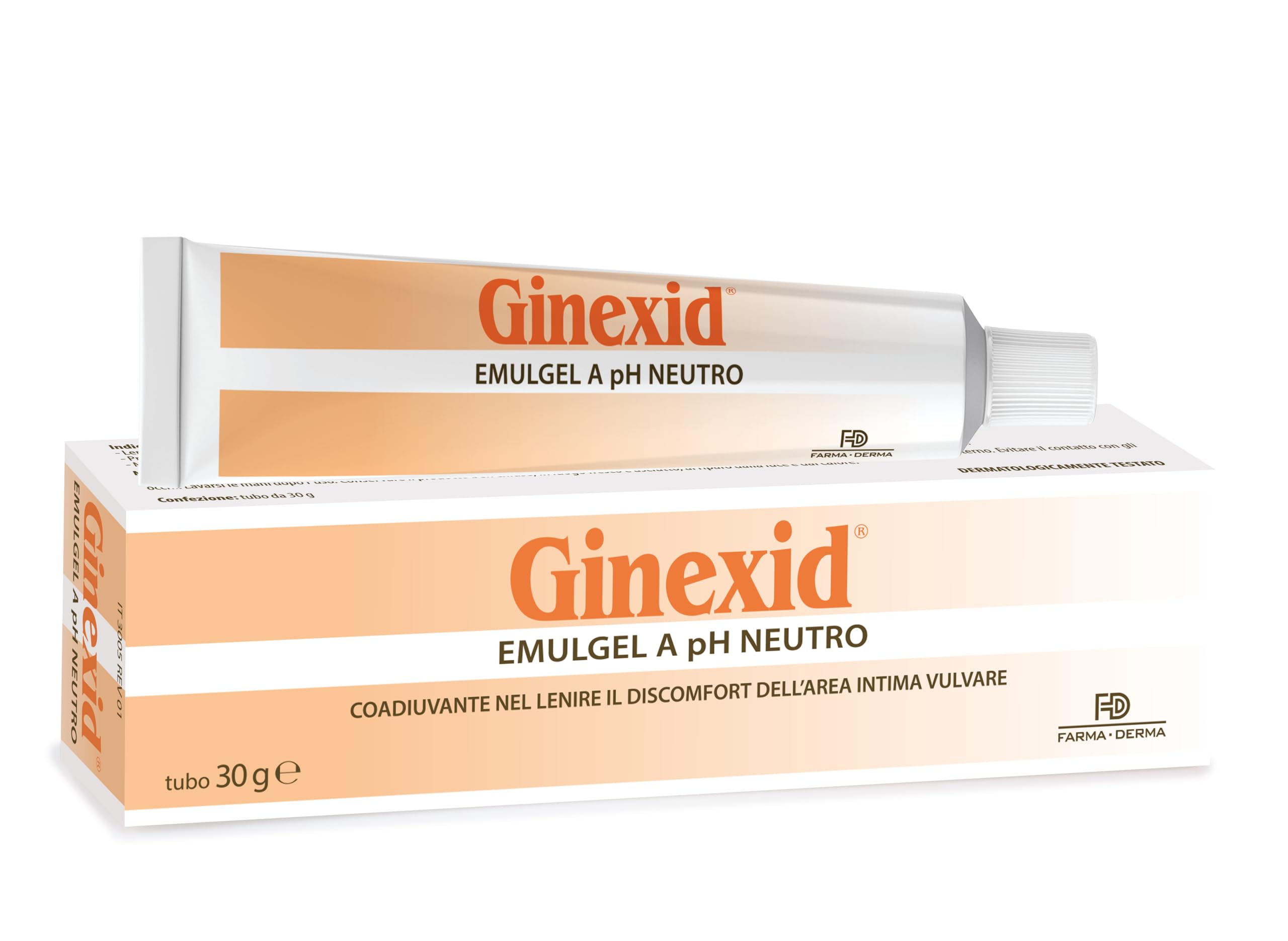 FARMA-DERMA Ginexid Emulgel Intimo 30 g | Gel Vaginale Lenitivo e Idratante pH Neutro con Acido Ialuronico e Ganoderma | Crema Intima per Secchezza Vaginale, Comfort e Benessere Area Vulvare Donna