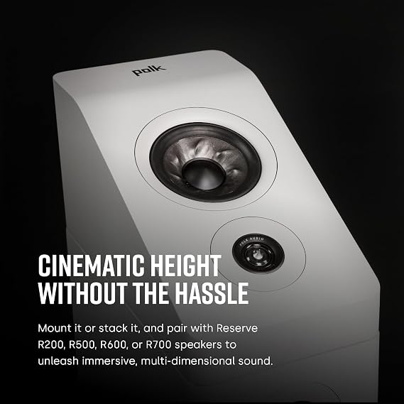 Polk Audio Reserve R900 Height Module, Dolby Atmos Speakers for 3D, Multidimensional Sound, 1 Pinnacle Ring Tweeter & 4 Turbine Cone Woofer, Hi-Res Certified, IMAX Enhanced, Wall Mountable, Walnut