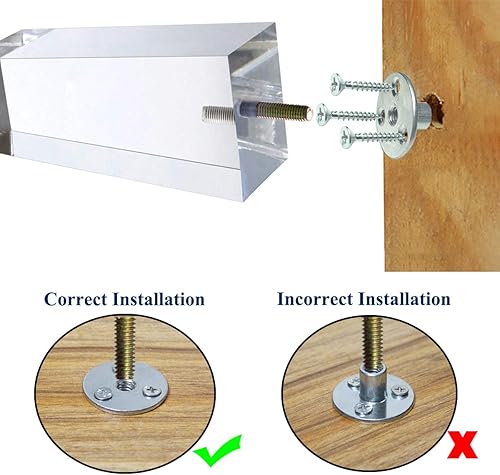 Miniatura 3 de AORYVIC Muebles acrílicos piramidales de 4 pulgadas, patas de cristal transparente, para mesas auxiliares, aparadores, bufés, reposapiés, gabinete,