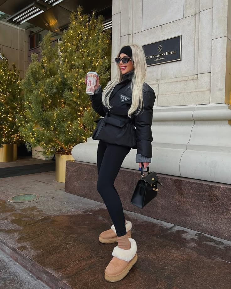 DHSO Warm Fleece Lined Leggings Women with Pockets- Thermal Winter High Waisted Yoga Pants Tummy Control Soft for Workout - Image 2