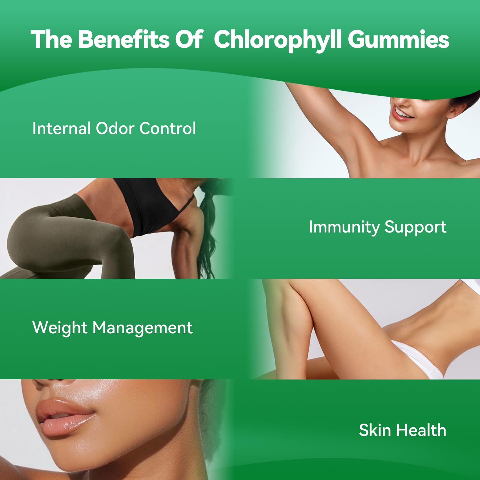 Sugar Free Chlorophyll Gummies 400mg, 60 Count, Non-GMO, Vegan — Amazon image 4