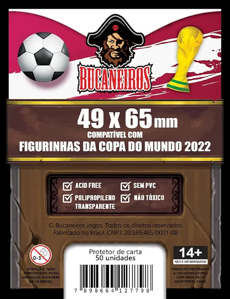 BUCANEIROS Protetor de Figurinhas - Sleeve (protetores de figurinhas) - PP - 50 unidades - 49 x 65 mm
