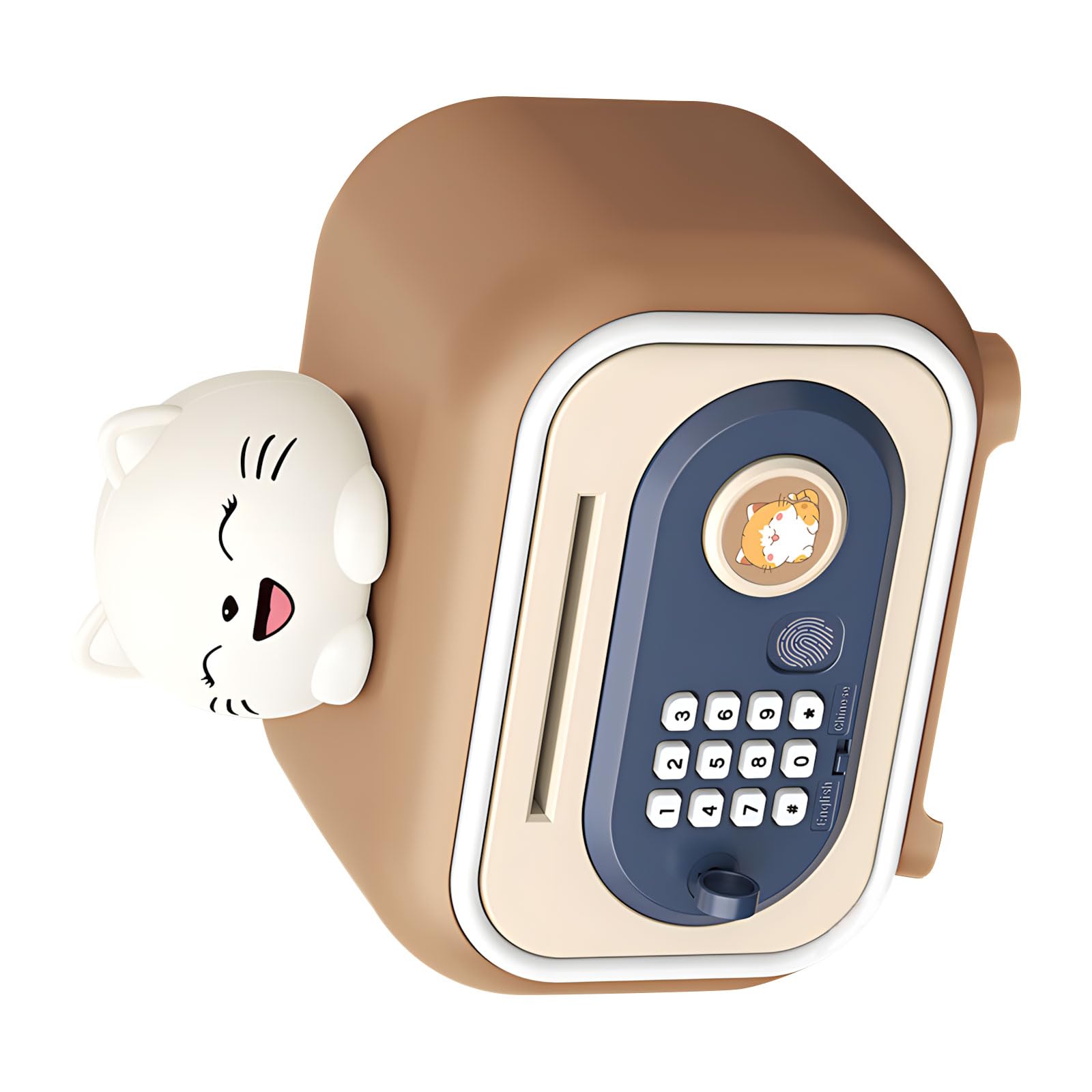 NVOQILIN Interactive Money Container for Boys and Girls with Fingerprint Recognition and Digital Code Learning Tool for Finance Colorful Storage Institution