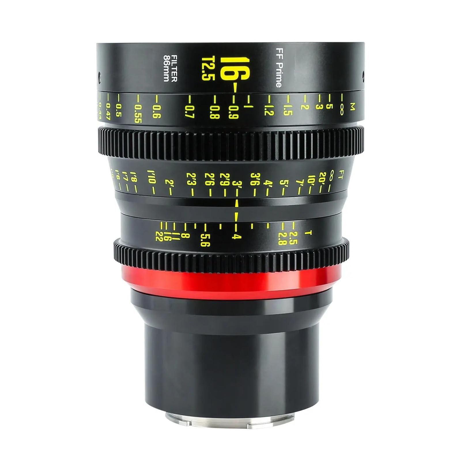 Camera Lens, 16/24/35/50/85/105/135mm T2.1/2.5/2.4Cine Lens,Compatible for Full Frame Cinema Camera Systems,in Parts(16mm,PL-Mount)