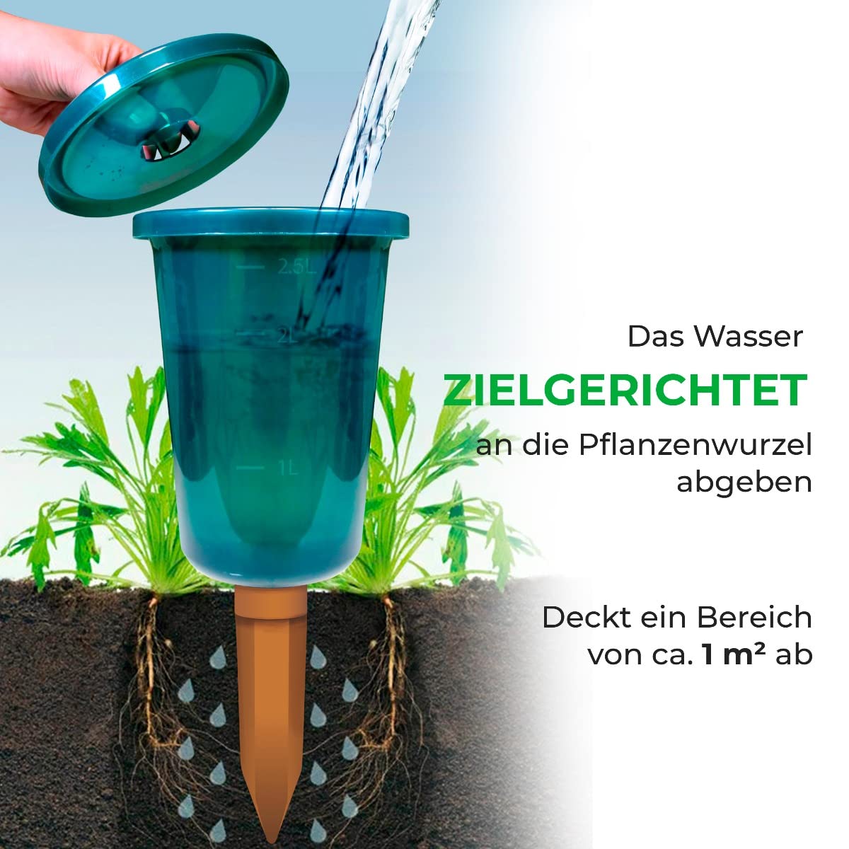 Bio Green Hydro Cup Lot de 4 cônes en Argile avec Embouts Assortis Terracotta 2,5 l