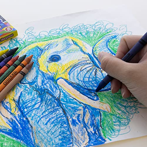 Bazic Crayons 8-Count, Assorted Colors Coloring Crayon Set, Non Toxic Drawing Crayons For School Art, Gift For Kids Artist (8/Pack), 1-Pack #TOP3