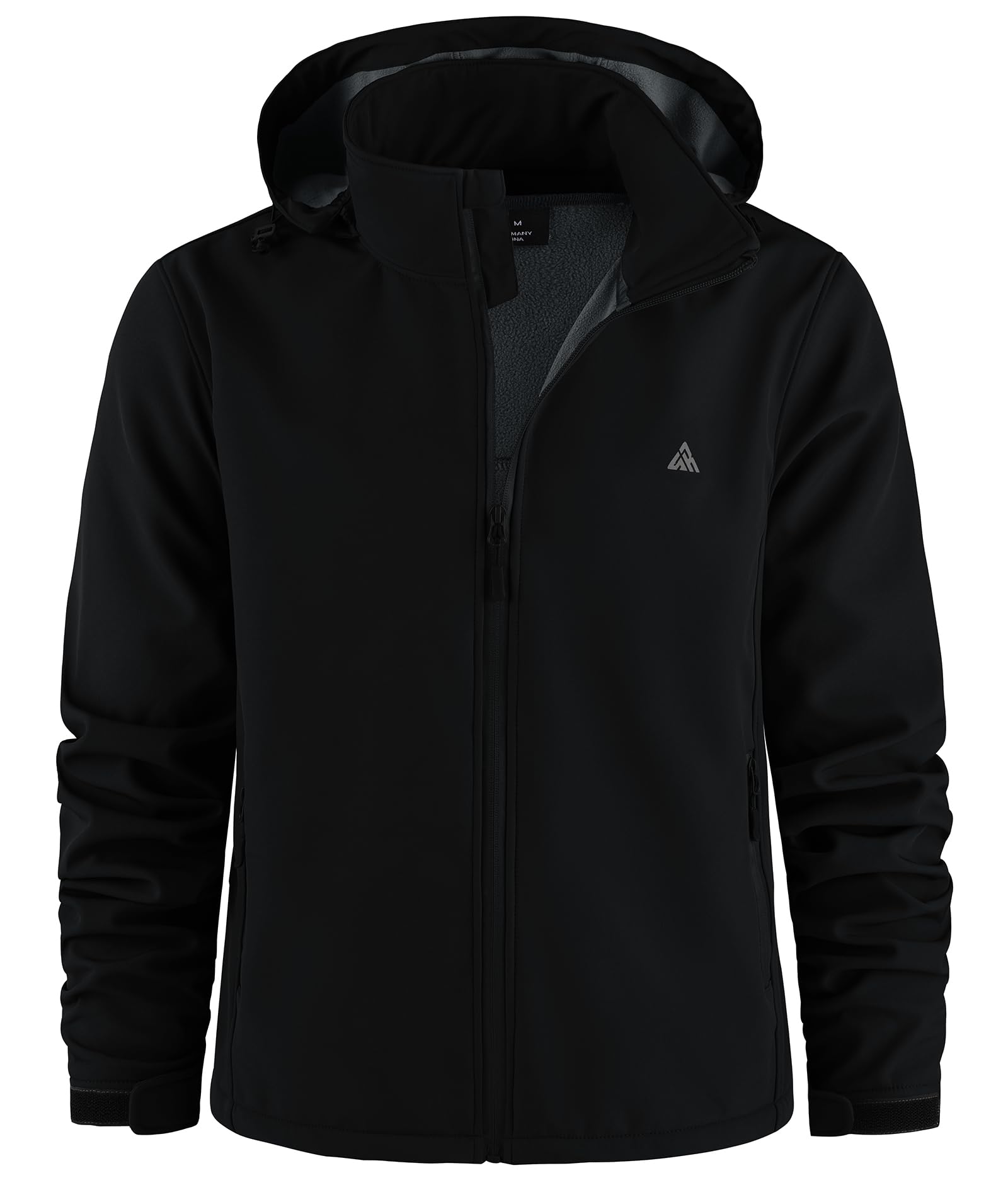 ZITY Veste de Randonnée Homme Polaires Veste Softshell Blousons Chaude à Capuche Hiver Manteaux Imperméables avec Poches pour Camping Pêche