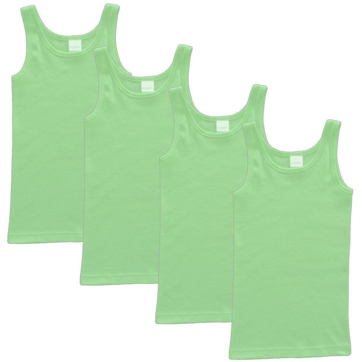 HERMKO 2000 Lot de 4 Maillots de Corps Filles en Coton 100% Bio, débardeur