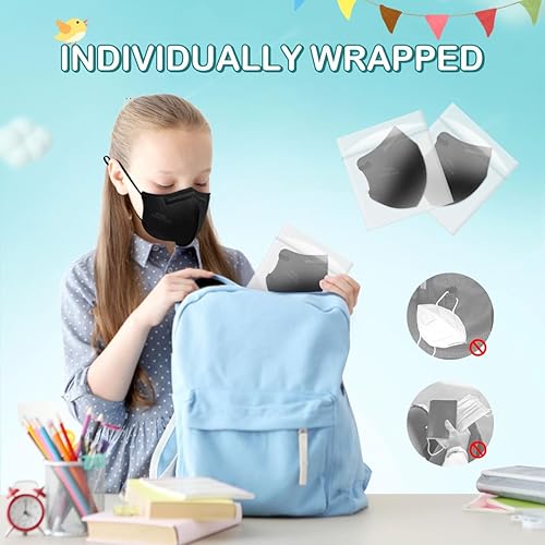 Miniatura 2 de Mascarillas protectoras KN95 para niños, paquete de 15, máscaras respiradoras desechables de 5 capas con cintas elásticas ajustables para las orejas