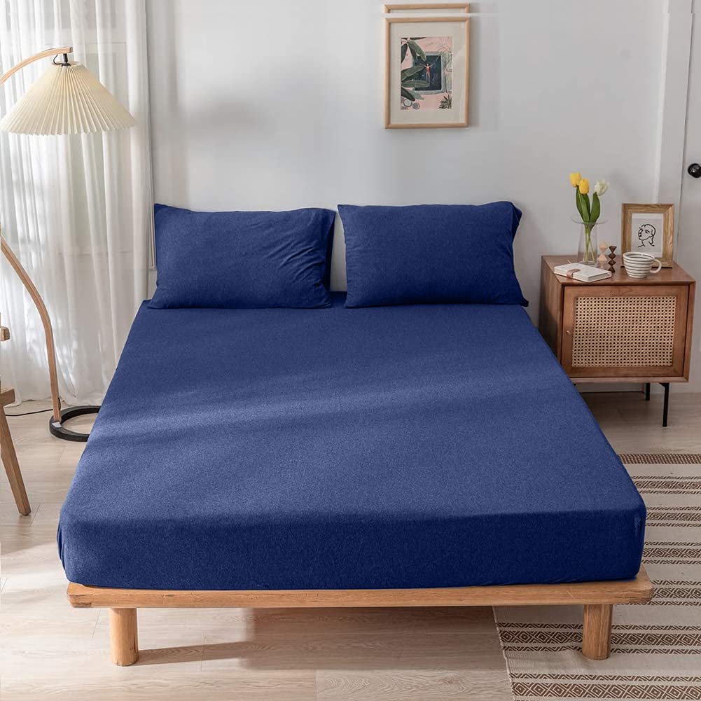 See full amazon price history chart for Ciel Home Wrinkle and Iron Free Cotton Rich Jersey (Soft T-Shirt Fabric) - Fitted Bed Sheet Set with 2 Pillow Covers - Fits Up to 6" Mattress- (78" X 72" King, Navy Heather) Ciel Home Wrinkle and Iron Free Cotton Rich Jersey (Soft T-Shirt Fabric) - Fitted Bed Sheet Set with 2 Pillow Covers - Fits Up to 6" Mattress- (78" X 72" King, Navy Heather) (B09R1SD19P) Amazon Price History, Amazon Price Tracker