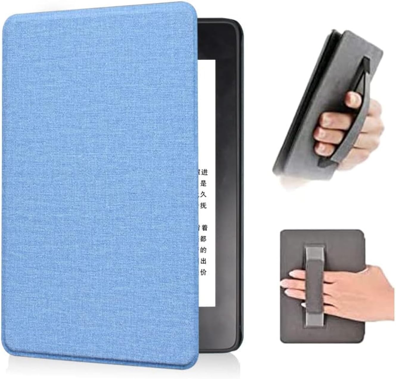 Compatible for Kindle Paperwhite 2024 Case 12th Generation 7 Inch Slim Cover, Lightweight Magnetic PU Leather Smart Cover with Auto Sleep/Wake for Paperwhite E-Reader with Hand Strap (Blue, 7-Inch) 7-Inch Blue