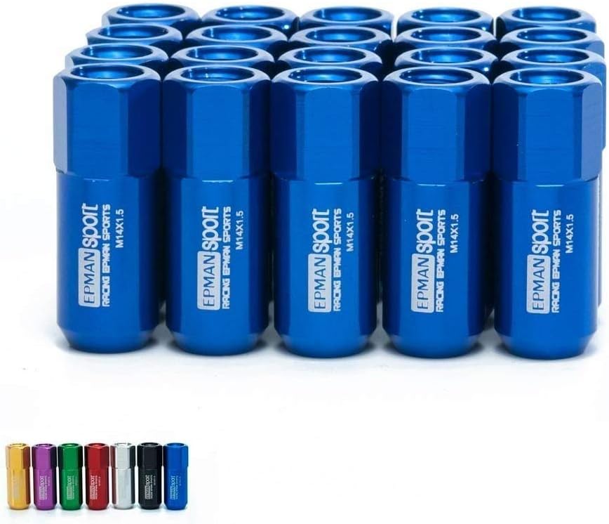 M14x1.5 20pcs 60mm Long Extended Racing Performance Lug Nuts Kit JDM for Honda Acura Wheel Rims (Green)