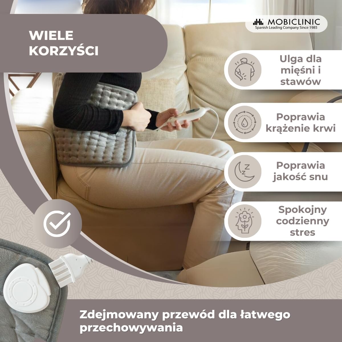 Ogrzewania pad | 40x30 cm | 3 ciepła | Auto Off | Mobiclinic