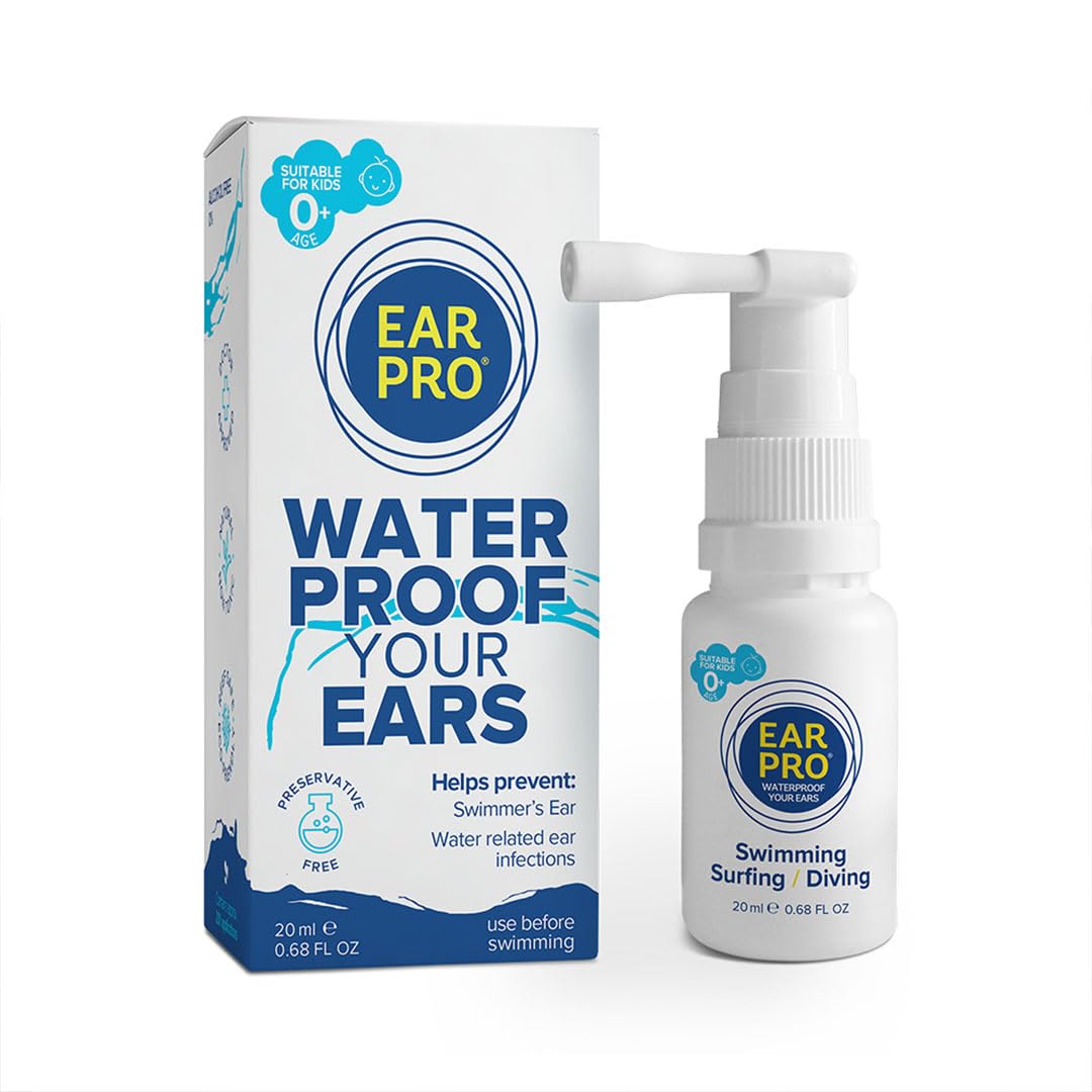 EARPRO - WATERPROOF YOUR EARS Swimmer Ear Spray for Kids and Adults-Helps Prevent Trapped Water, Water Related Problems, Protect Hearing. 1 Pack(20 ml) 200 Uses