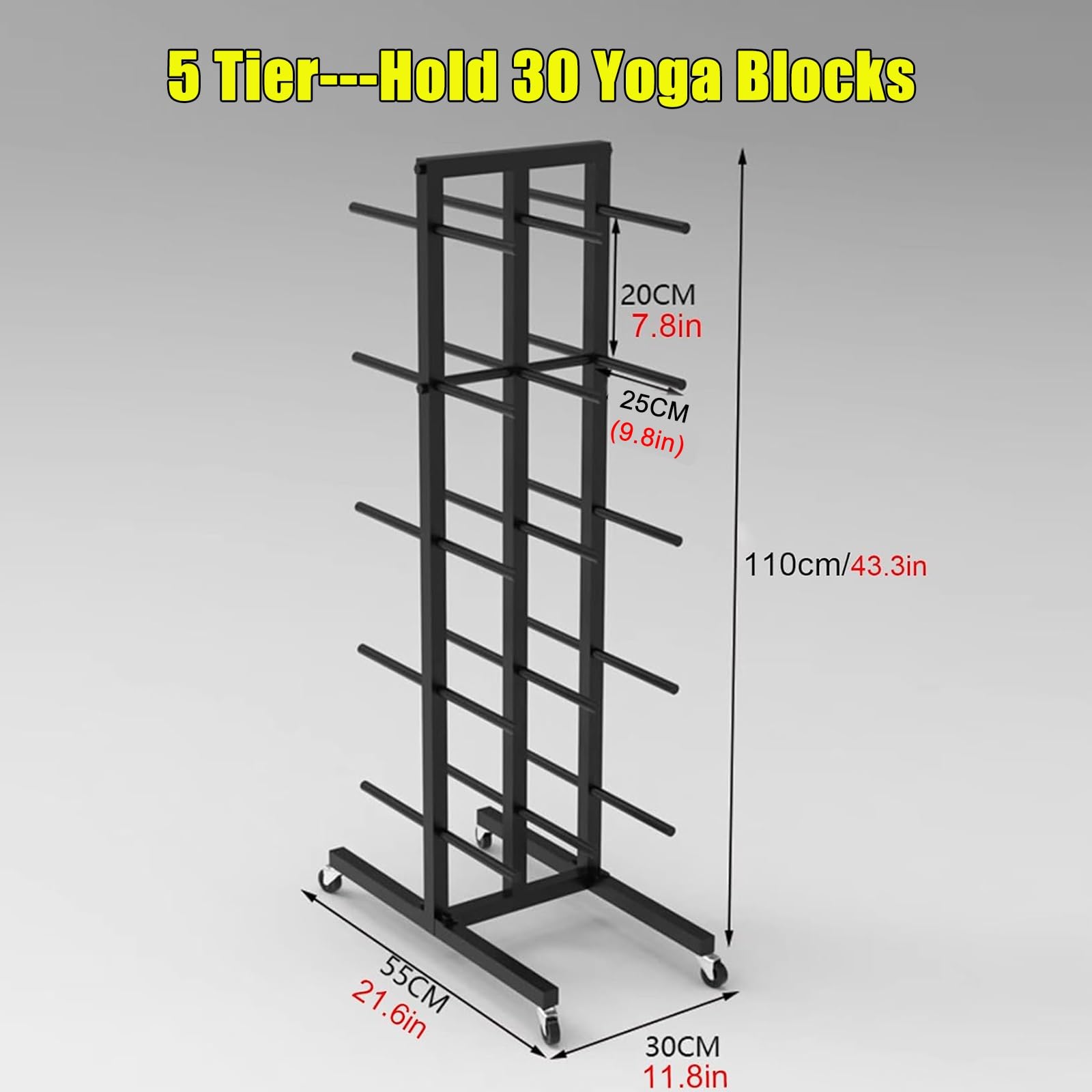 Amazon.com: XAWSOP Freestanding Yoga Blocks Storage Cart on Wheel