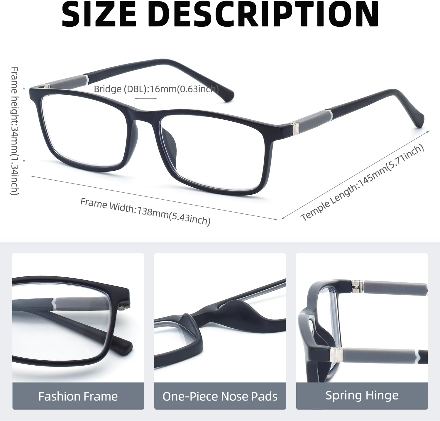 Nearsighted Short-Sighted Light Glasses with Hard Case Spring Hinge Distance Glasses Not reading glasses - Image 3
