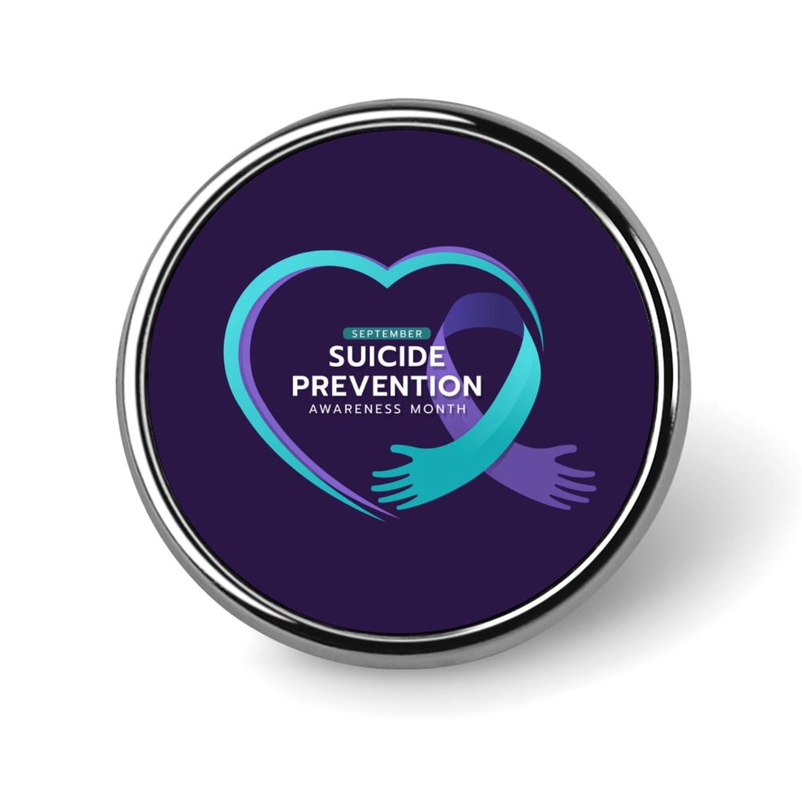 Suicide Prevention Awareness Pins Round Buttons Brooches Enamel Lapel Pin Party Supplies Decor Badges for Hats Clothes Bags