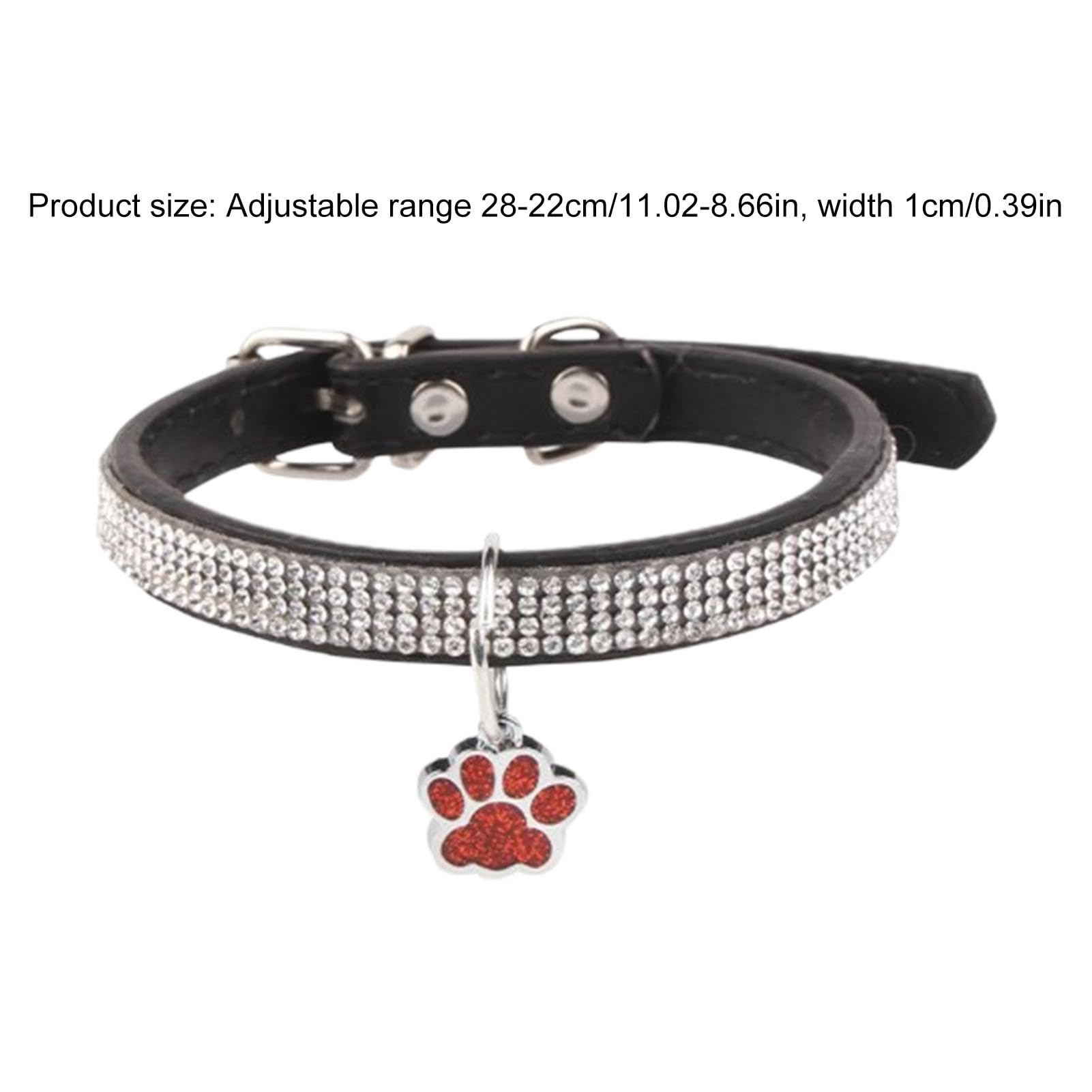 THAIN Strass Katzenhalsband Mit Glöckchen & Blume – Samt, Verstellbar (XS 19-25 Cm), Abreißsicher, Für Katzen & Kleine Haustiere