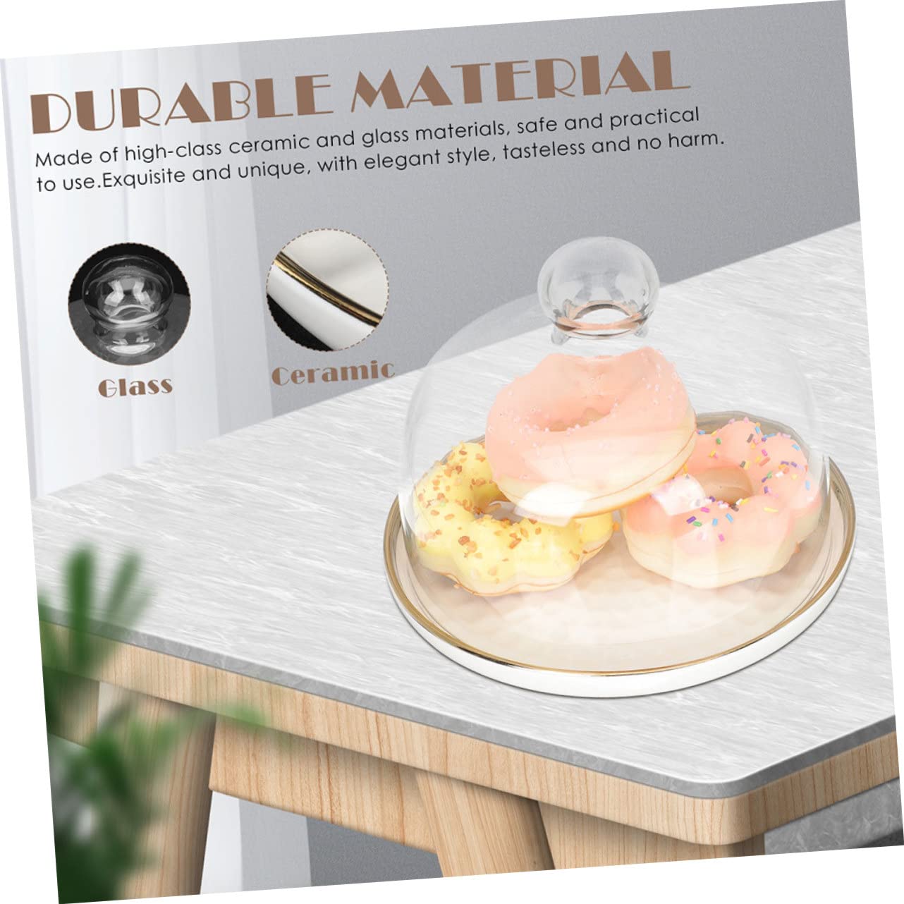 SECFOU Plato De Postre Bandeja Para Servir Alimentos Para Fiestas Con Tapa De Transparente Bandeja Para Guardar Pasteles Para Pasteles Con Tapa