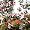 Yonsya 200Pcs 1.5-3 Inches Christmas Pine Cones, Mixced Snowflake Ornaments and Berry Pine Branch Set, Bulk Xmas Decorations for Winter DIY Crafts Gift Tag Party Supplies #1