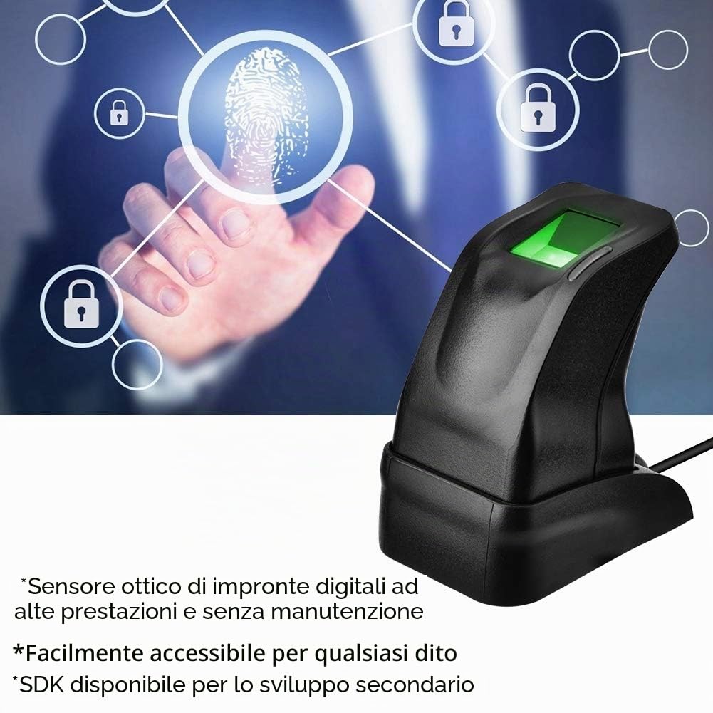 ZK4500 USB Fingerprint, Scanner Sensor Collection Lucchetto Rosso con Lettore Industriale per Computer PC Home Office