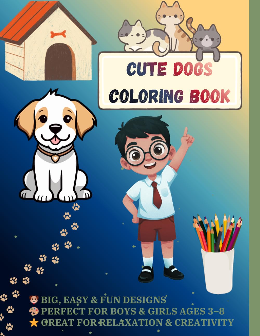 Cute Dogs Coloring Book: cute dog coloring pages