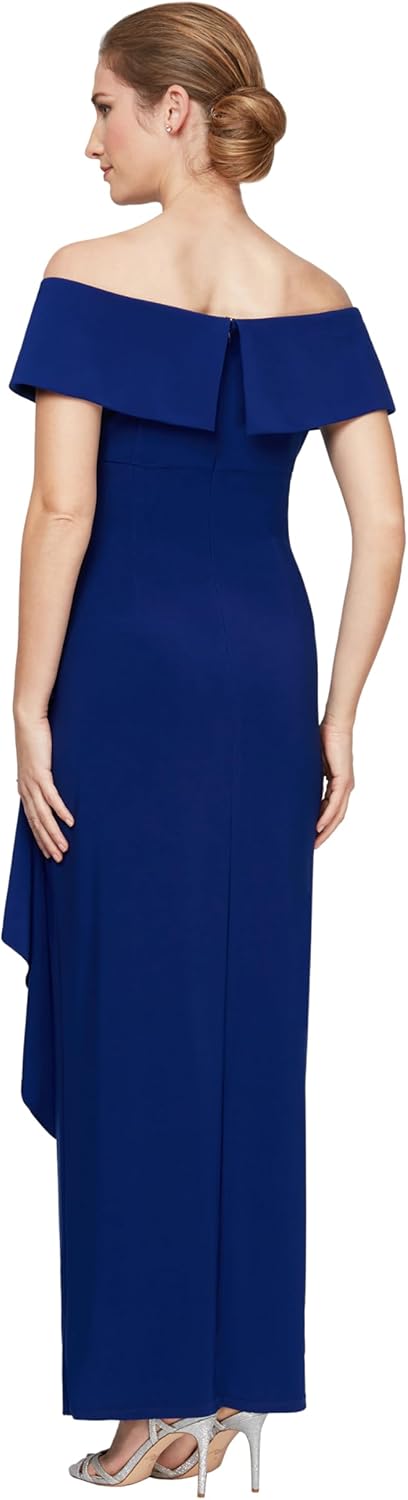 Alex Evenings Womens Long Foldover Off The Shoulder Gown, Formal Event, Mother of The Bride Dress - Image 2