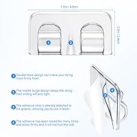 Vista 3 de Ganchos para clips de luces de cadena para exteriores: 30 ganchos de luz resistentes con tiras adhesivas impermeables - Soportes de cable
