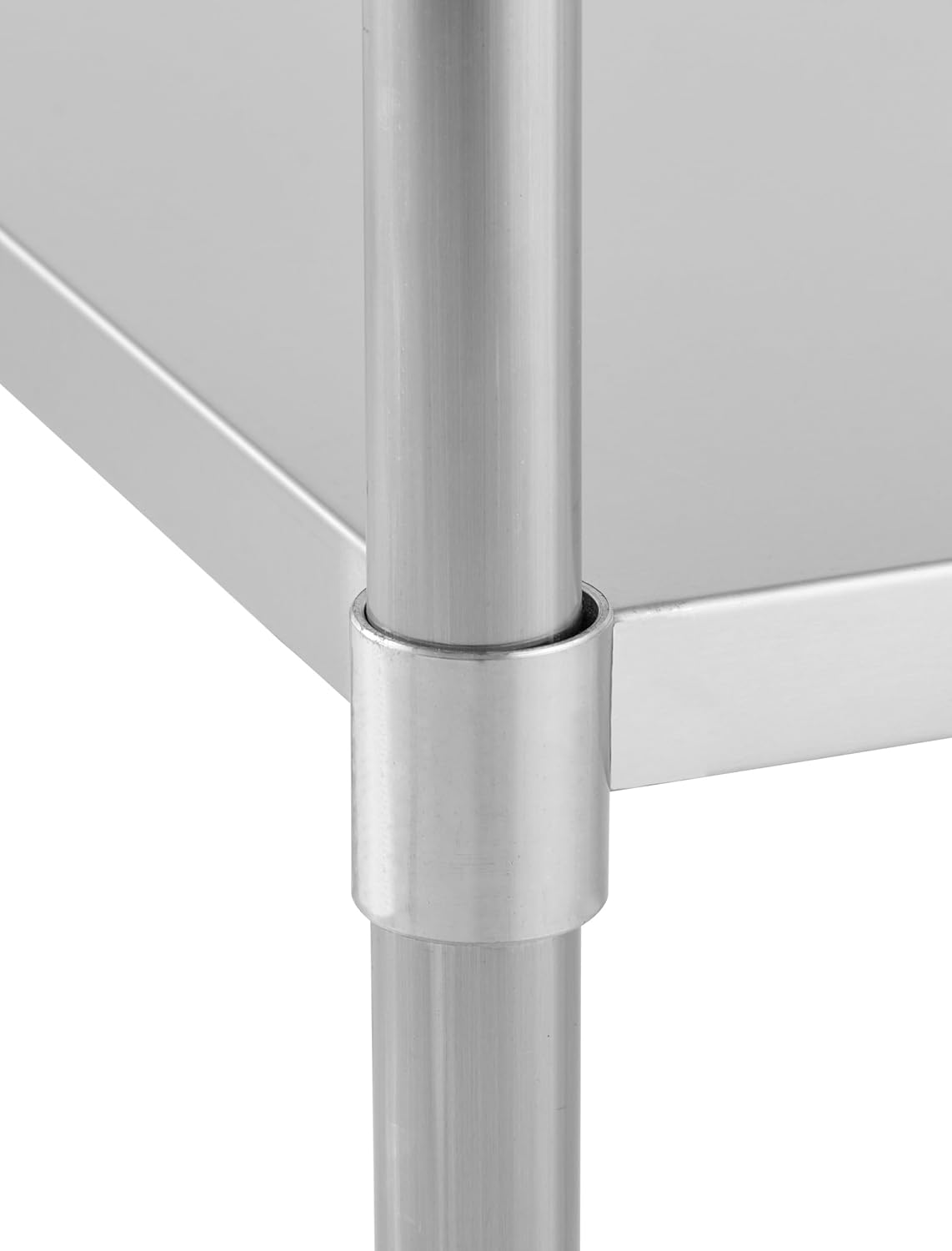 Kratos Stainless Steel Kitchen Prep Table 72"x24" with Backsplash and Undershelf, NSF Worktable for Restaurants - 18ga/430SS (28W-009)