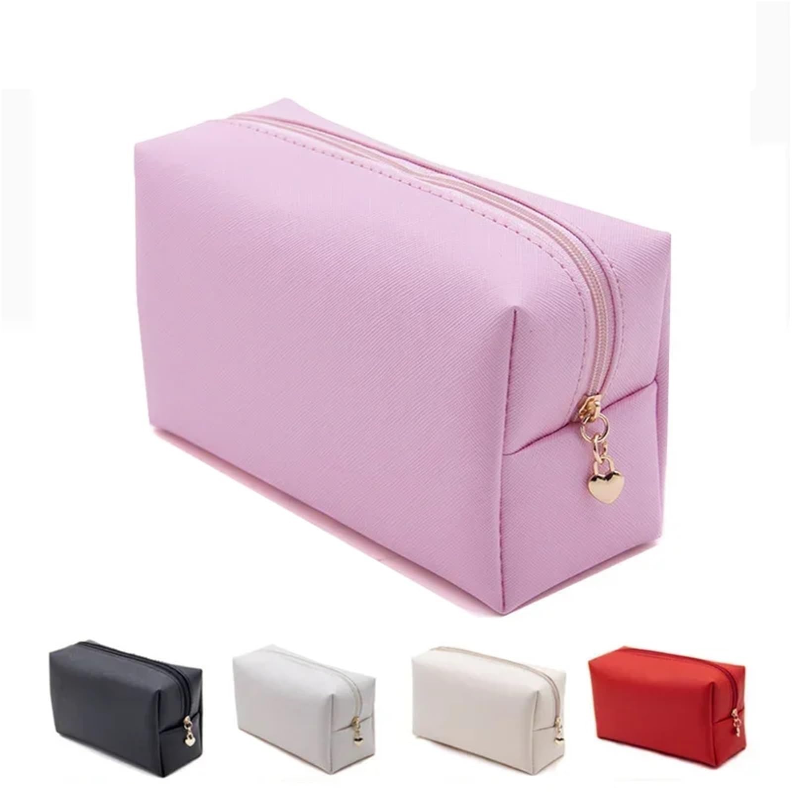 Kosmetyczki Kosmetyczka dla dziewcząt na makijaż Skórzana torba do makijażu Organizer kosmetyki Torebka damska Podróżna kosmetyczka przechowywania kosmetyków(White)