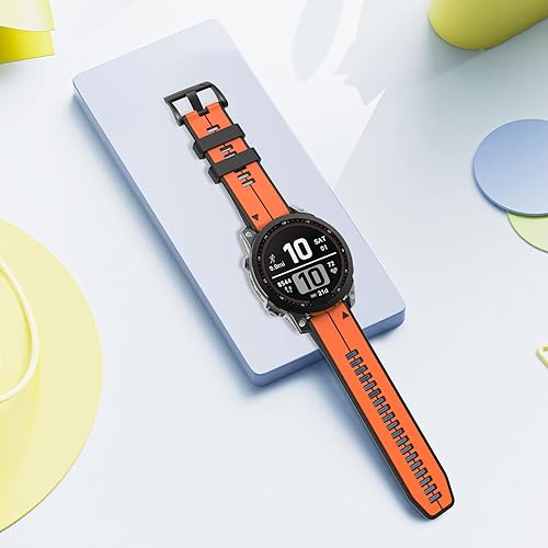 Miniatura 2 de ISABAKE Compatible con Fenix 5X Band, Fenix 7X Sport Correa de reloj de silicona para Garmin Fenix 5XFenix 5X PlusFenix 6XFenix 6X ProFenix