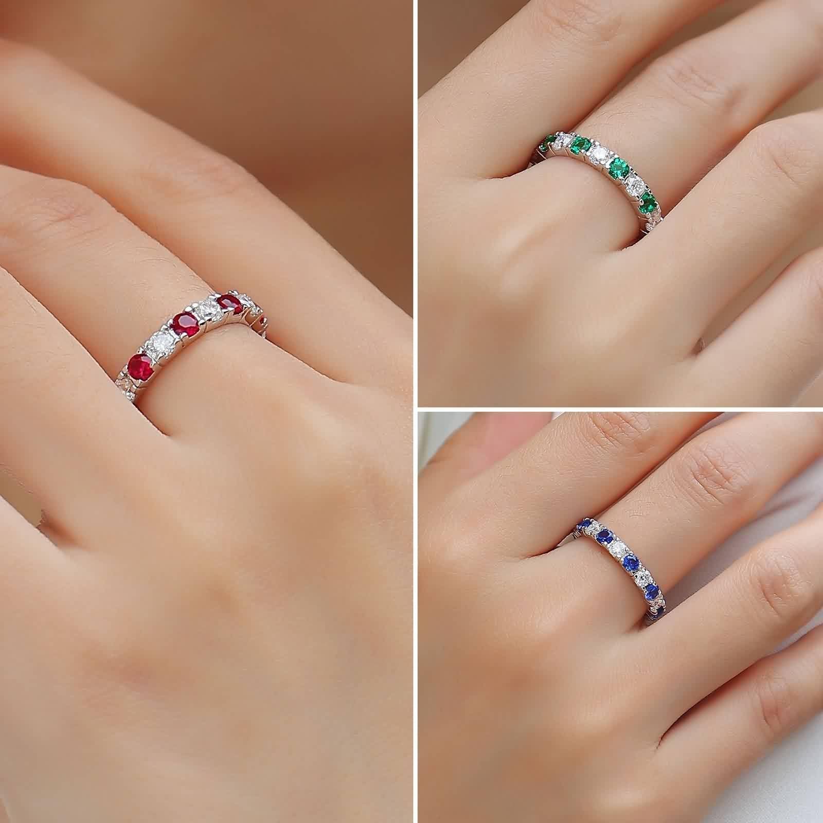 Anillo de compromiso de oro amarillo Au750, joyería de oro real, fino anillo de boda con laboratorio creado zafiro rojo, banda de boda con moissanite PT950 platino, talla 47-65