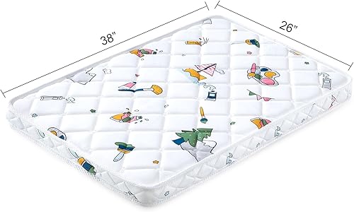 Miniatura 3 de Colchón Pack and Play, 38 x 26 pulgadas, colchón de tela de algodón de alta calidad, colchón de patio de juegos reforzado con seguridad, apto para