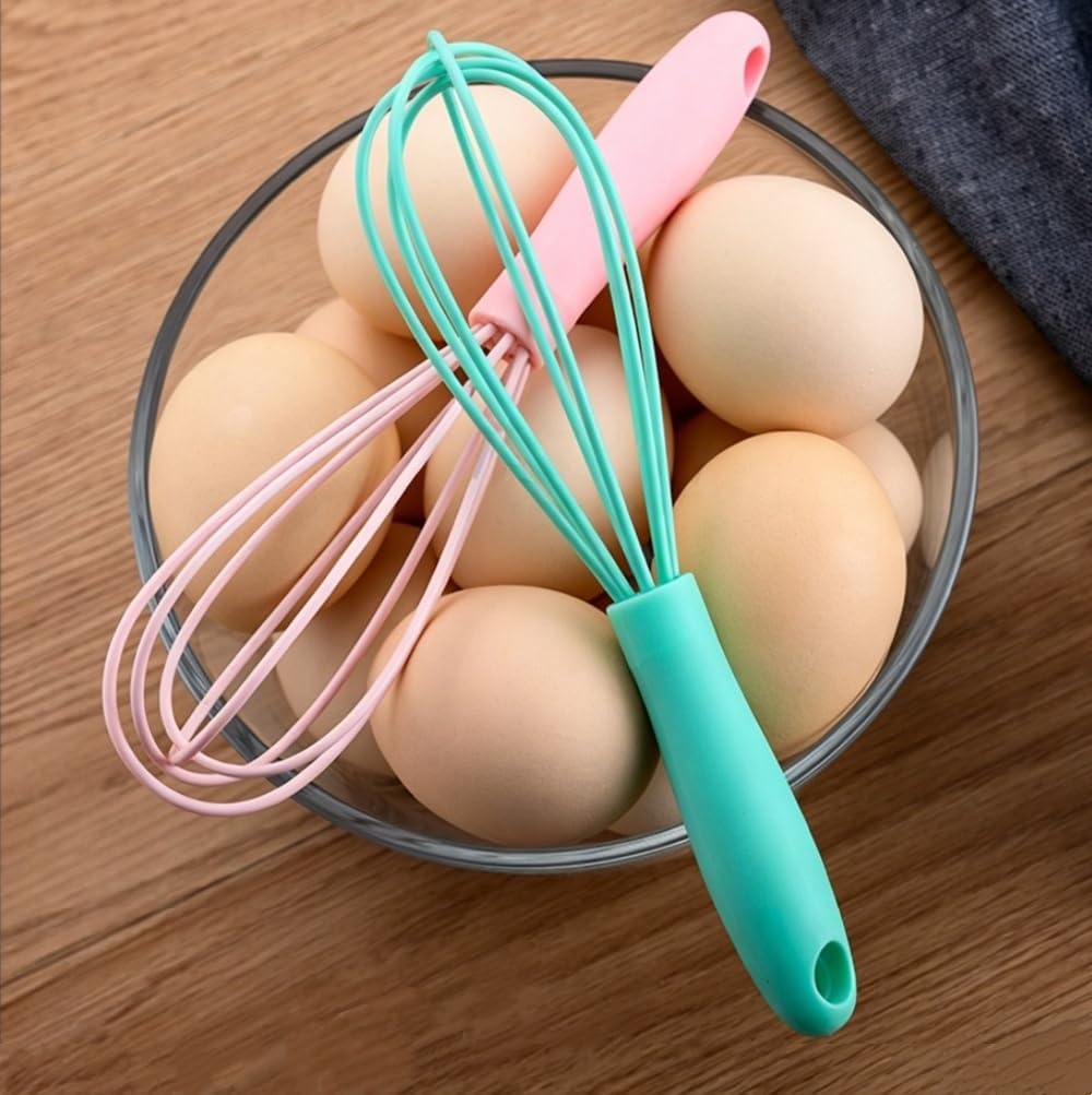 6 Inch Silicone Whisk, Food Grade Non Stick Egg Beater, Heat Resistant Kitchen Cooking Mixing Tool for Baking Sauces Eggs (Mint Green) image 4
