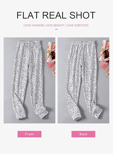 Dokotoo Womens Summer Comfy Casual Loose Breezy Leopard Drawstring Elastic Waist Loose Jogging Jogger Pants Sweatpants For Women With Pockets Large #TOP2