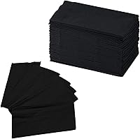 Perfectware 2-Ply Black Dinner Napkins, Pack of 125 - Elegant Absorbent Disposable Napkins for Events & Parties