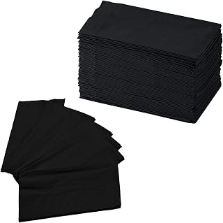 Perfectware 2-Ply Black Dinner Napkins, Pack of 125 - Elegant Absorbent Disposable Napkins for Events & Parties