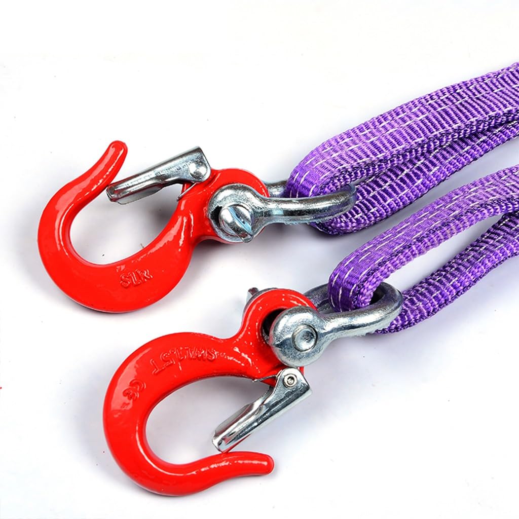 Chaîne de levage 2 brins, Sangle de Levage avec crochets -Élingues Plates Tissées, capacité de levage verticale de 2 ton/3 tonnes/5 tonnes, pour soulever en toute sécurité des charges lourdes. ( Color