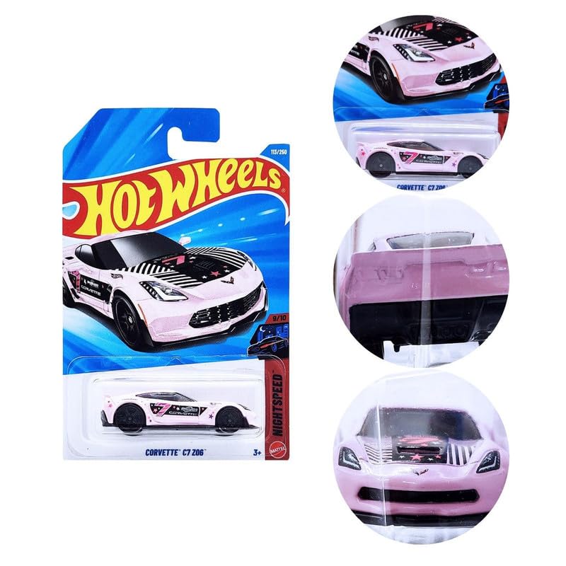Image of Hot Wheels Corvette C7 Z06 Nightspeed Ages 3 and Up 113 /250 (Pink)