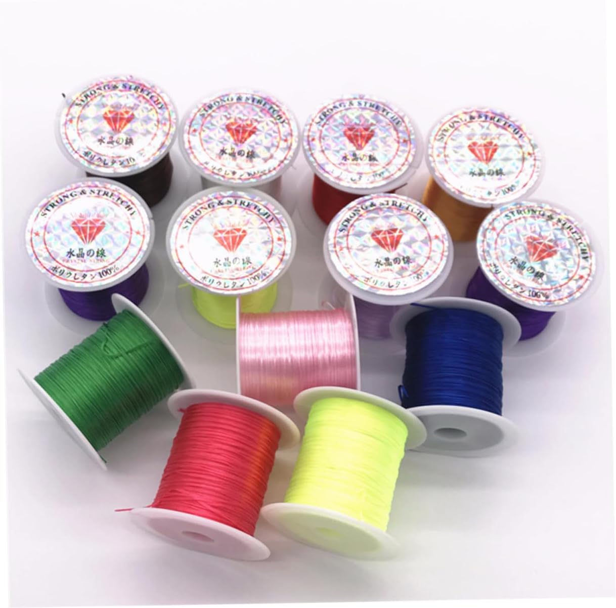 STOBOK 30pcs Elastic Nylon Thread Beading Cord Strong Transparent Crystal String for Jewelry Making and Crafts Random Colors