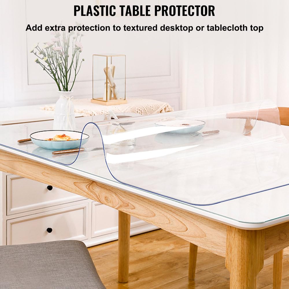 Tischdeckenschutz, strapazierfähig, PVC, weich, wasserdicht, transparent, wasserabweisend, leicht zu reinigen, Verschiedene Größen, 1,5 Zoll, 1 Stück