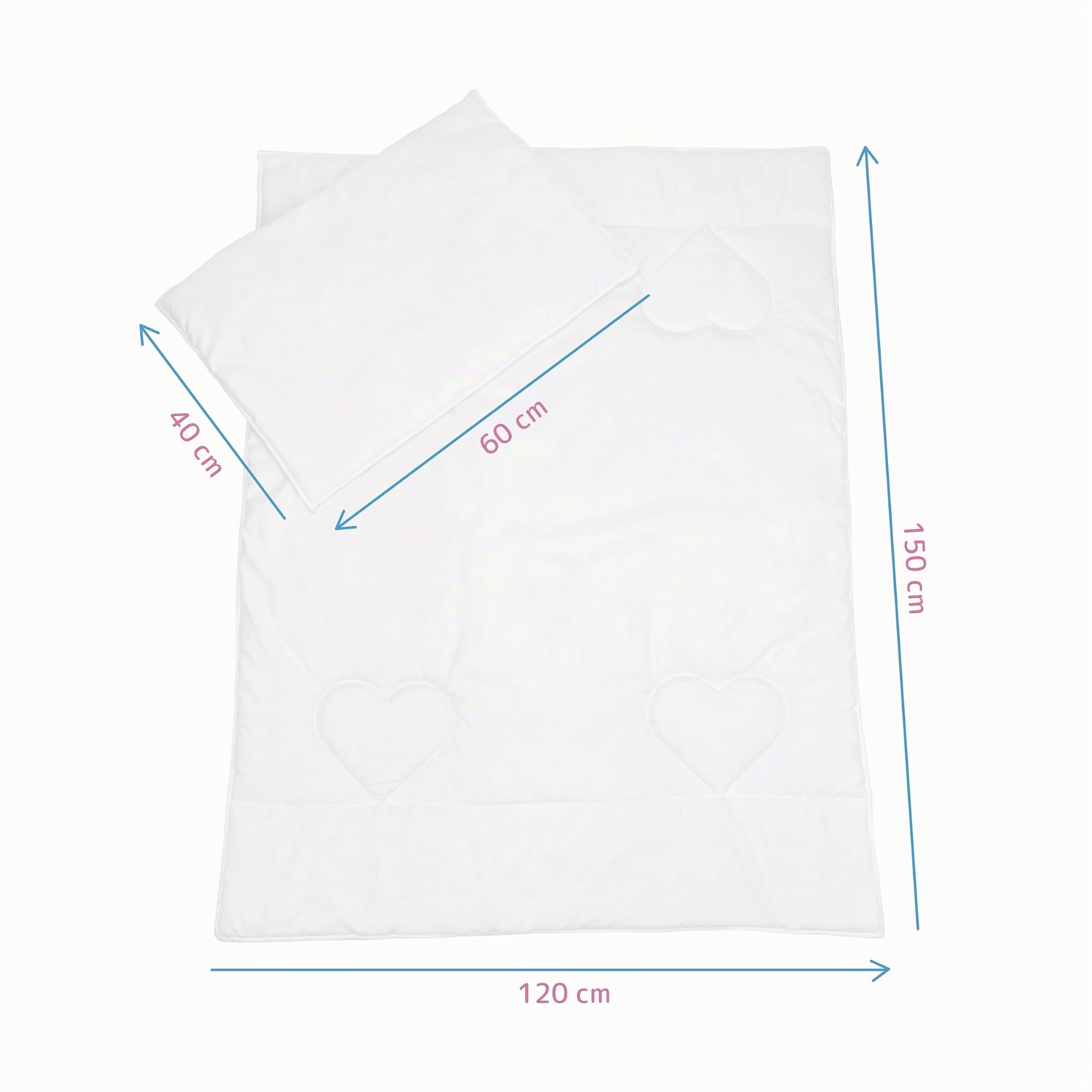 Baby Comfort Parure de lit pour lit d’Enfant 100% Coton avec Couette matelassée 150 x 120 cm et Oreiller (12 Mois+)